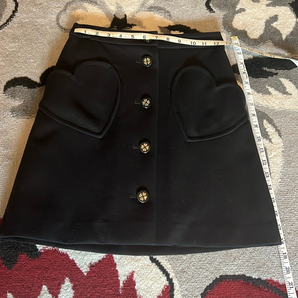 kate spade Black A-Line Skirt with Heart Pockets
